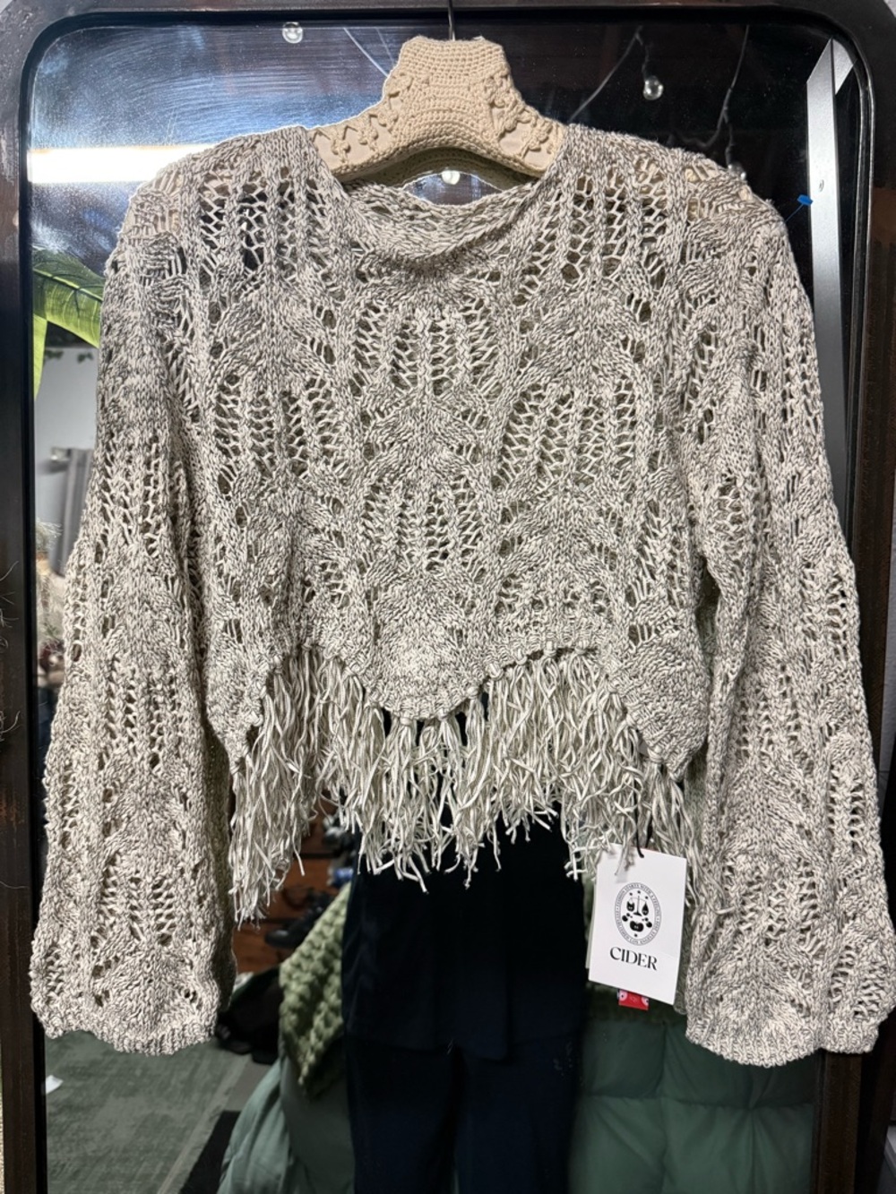Cider fringe open knit 🧶 crop top
